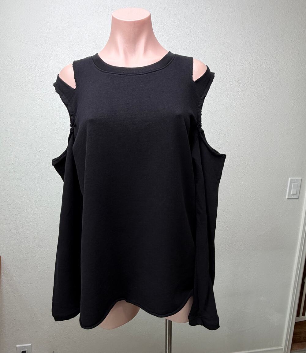 Sanctuary Black Cold Shoulder Sweatshirt Women L